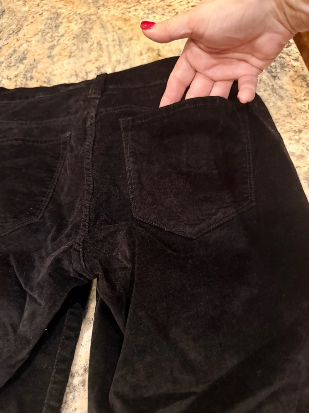 .Crew Jeans 26P Black Corduroy High Rise Toothpick Skinny Pants Petite Stretch
